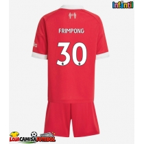 Camisa de Futebol Liverpool Jeremie Frimpong #30 Equipamento Principal Infantil 2025-26 Manga Curta (+ Calças curtas)